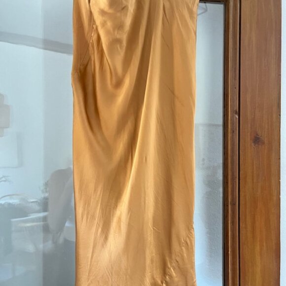 Aritzia Wilfred Only Slip Midi Skirt (Molten Camel) Size 4 Small - Picture 5 of 5
